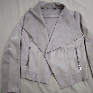 Light gray leather (but not) looking jacket